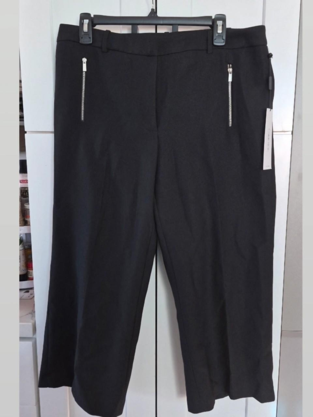 Calvin Klein Black Cropped Dress Pants with Zip Pockets